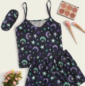 Galaxy Print PJ Set & Eye Cover size 16